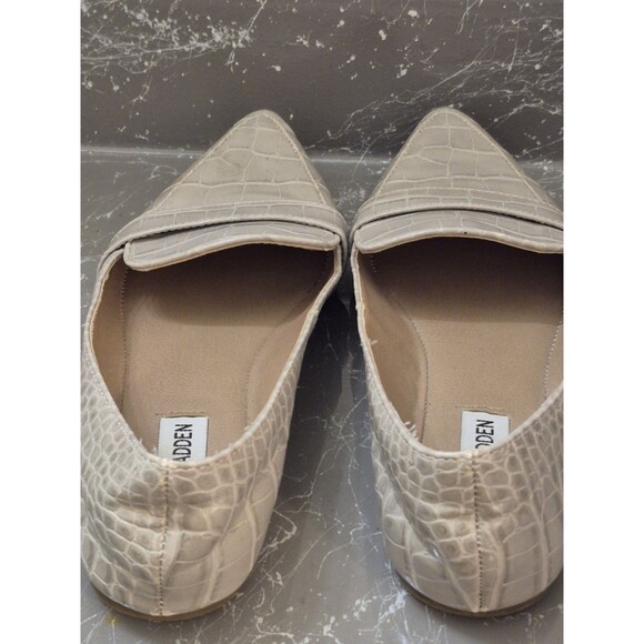 Steve Madden Jainna Shoes Flats Croc Bone Gray Pointed Toe,Size 7 - Picture 3 of 4